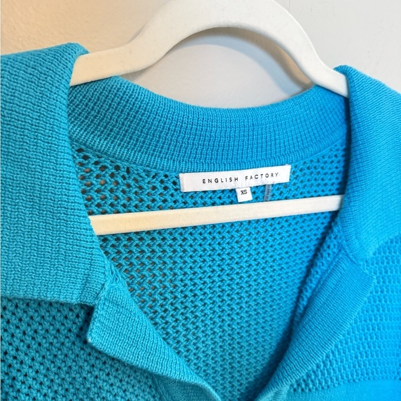 English Factory • Oversized Polo Sweater Polo Tee XS Preppy from Anthropologie - Picture 6 of 11